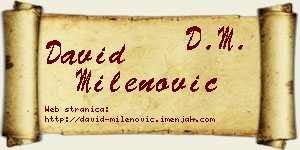 David Milenović vizit kartica